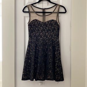 Black lace mesh dress